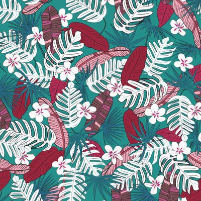 пальмовые листья бирюза