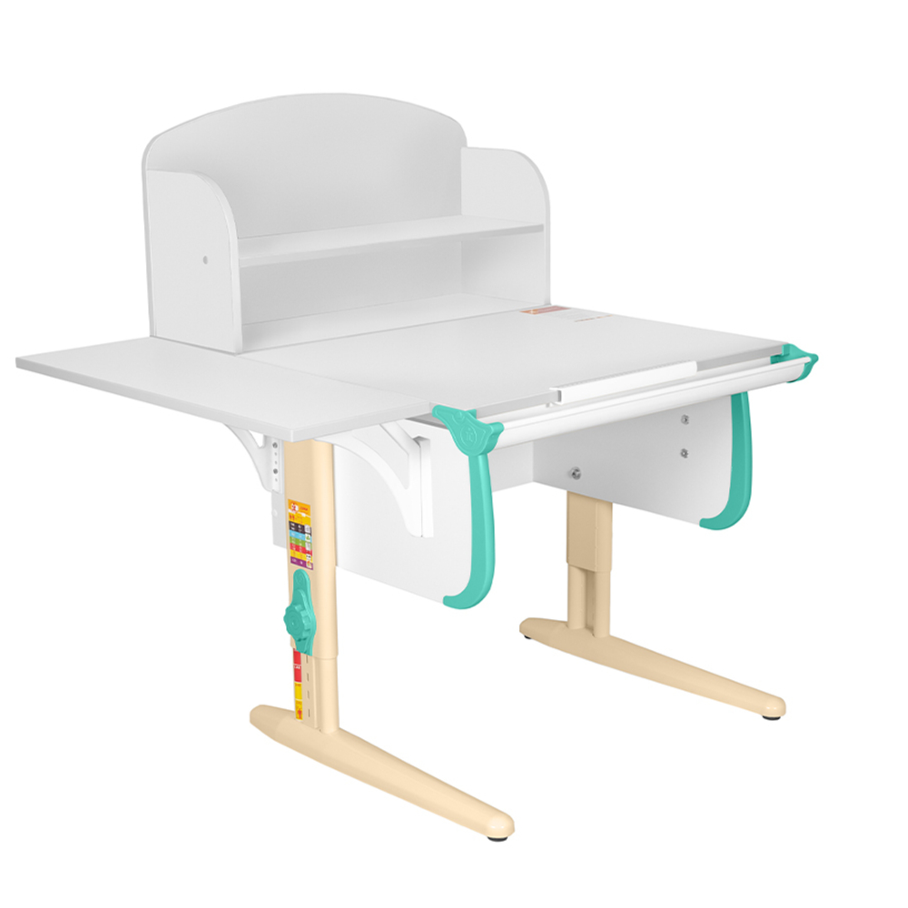 Растущая парта Дэми СУТ 24 с задней закрытой полкой СУТ.34.360 и боковой полкой СУТ.24.230 (1020×880 мм)