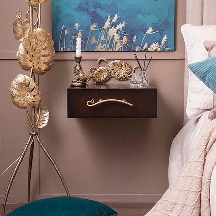 Тумба прикроватная Monstera Deliciosa (Монстера) подвесная Каштан