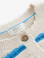 Кардиган с коротким рукавом и брюки в комплекте для девочки Next E25-144, Молочный, Голубой