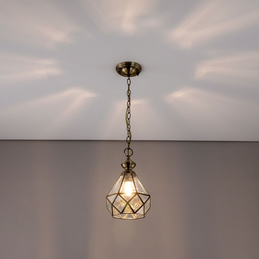 Citilux Витра-1 CL442110 Подвесной светильник витражный Бронза