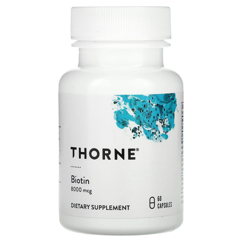 Thorne, биотин, 8000 мкг, 60 капсул