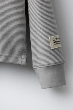 ZARA ЛОНГСЛИВ ИЗ ТКАНИ ОТТОМАН С НАШИВКОЙ, СВЕТЛО-СЕРЫЙ