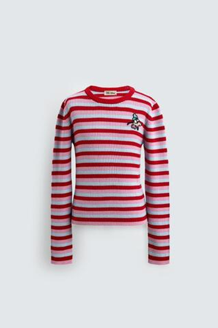 ZARA X DISNEY ДЖЕМПЕР В ПОЛОСКУ С НАШИВКОЙ GOOFY, РАЗНОЦВЕТНЫЙ