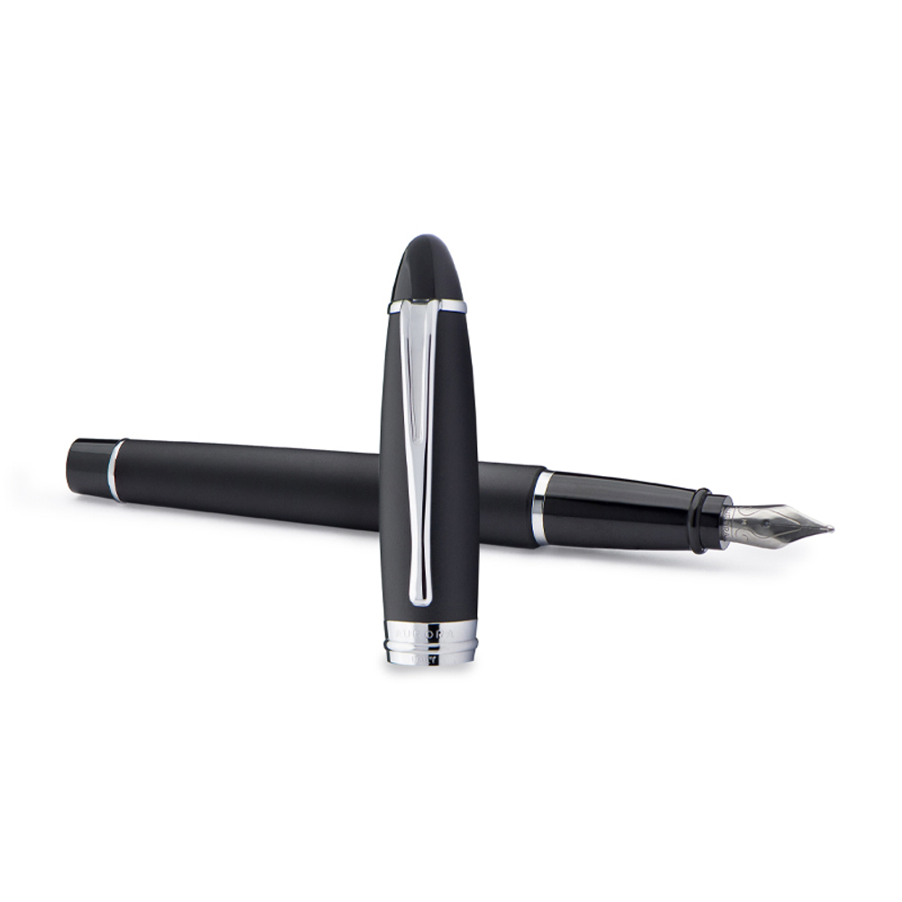 Перьевая ручка Aurora Ipsilon Satin, Black matt resin CT,перо - M, в подарочной коробке