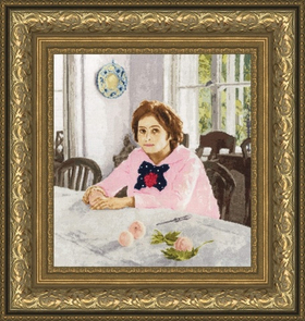 "Девочка с персиками"-МК-039  вышивка