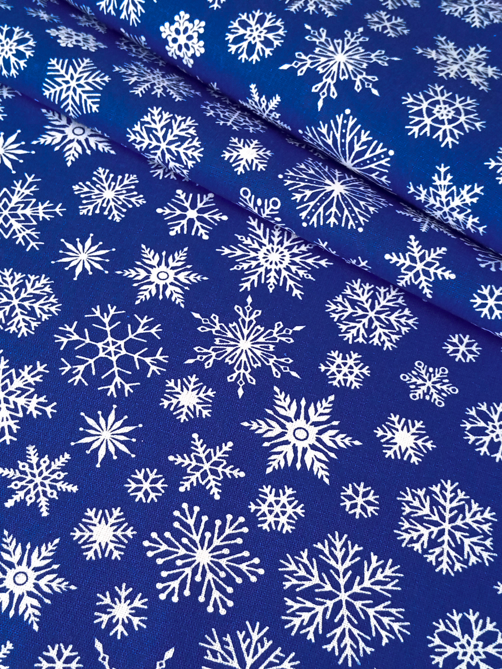 Ткань бязь плательная, рис. "Снежинки", ширина 150 см, арт. 611
