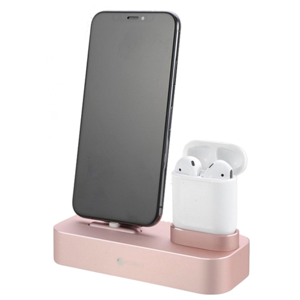 Док станция 2 в 1 Base 22 iPhone/Air Pod (CS7205-MRG) Rose gold COTEetCI