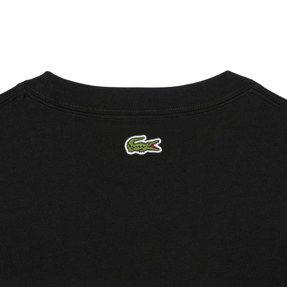 Мужская теннисная футболка Lacoste Printed Cotton - black