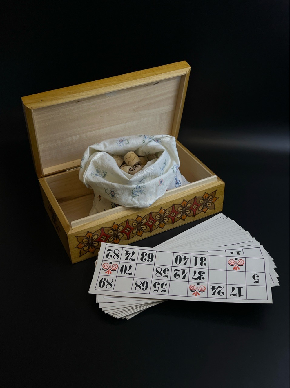 Русское Лото в деревянной коробке. Настольная игра СССР