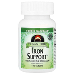 Source Naturals, Vegan True, Iron Support (препарат для поддержания уровня железа, подходит для веганов), 180 таблеток