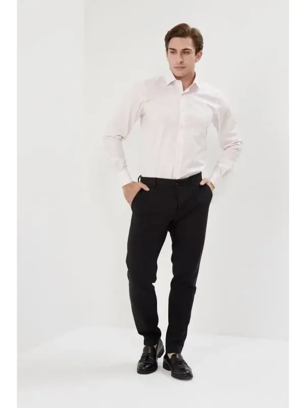 Рубашка приталенная SLIM FIT с длинным рукавом, бледно-розовая