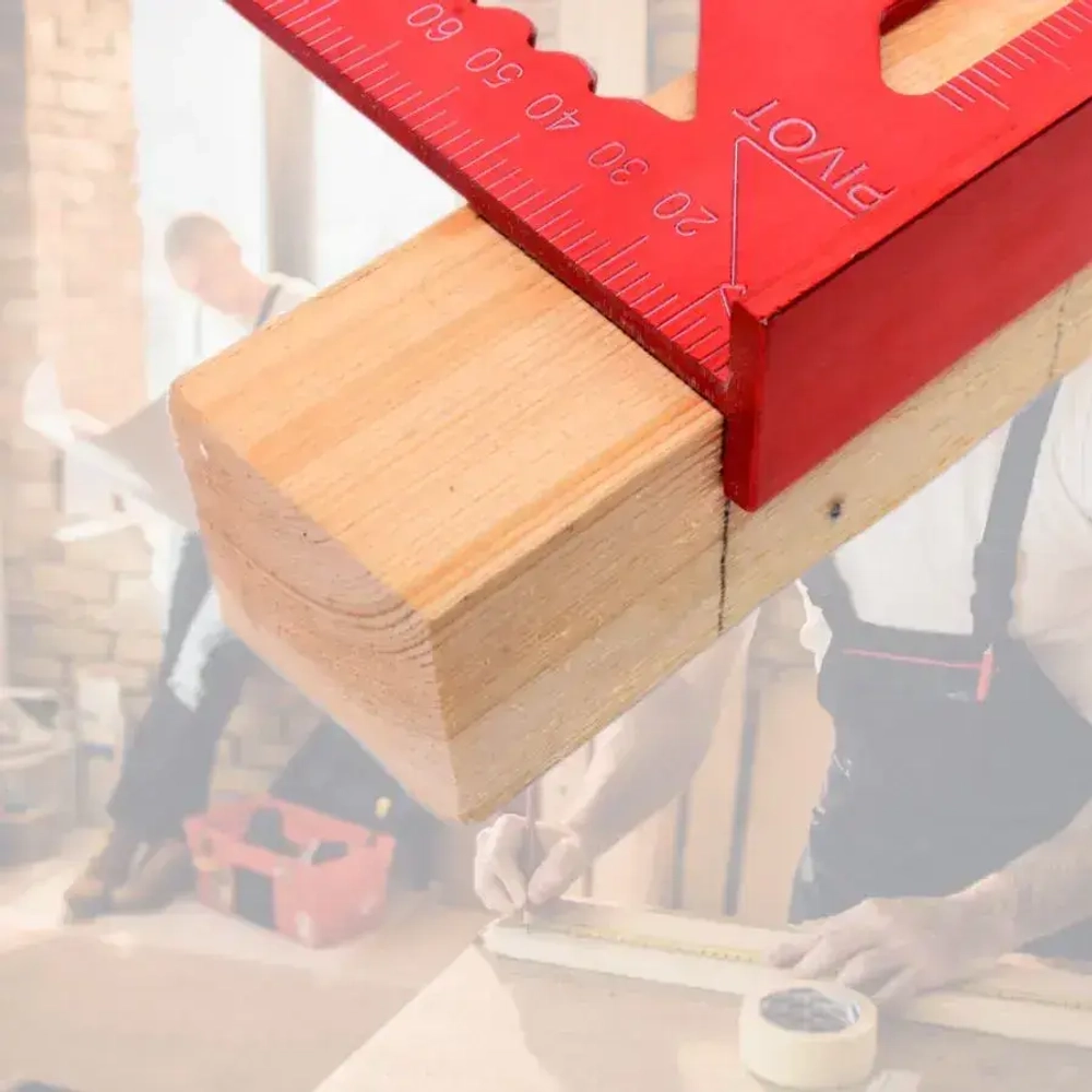 Линейка угольник Свенсона 300 мм красный, алюминий