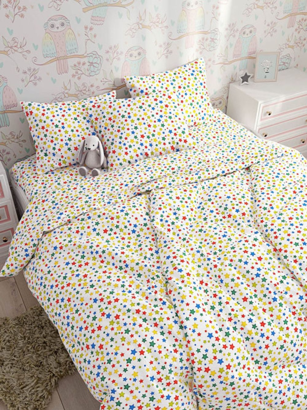 Простынь Сказка "Фейерверк" 240х215 см, перкаль