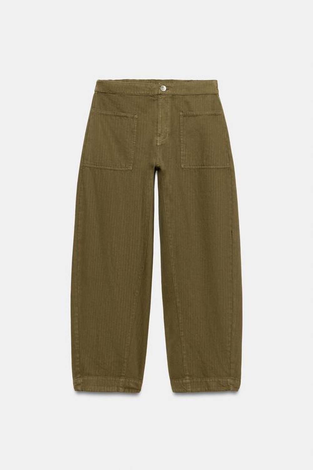ZARA БРЮКИ BARREL — ZW COLLECTION, ХАКИ