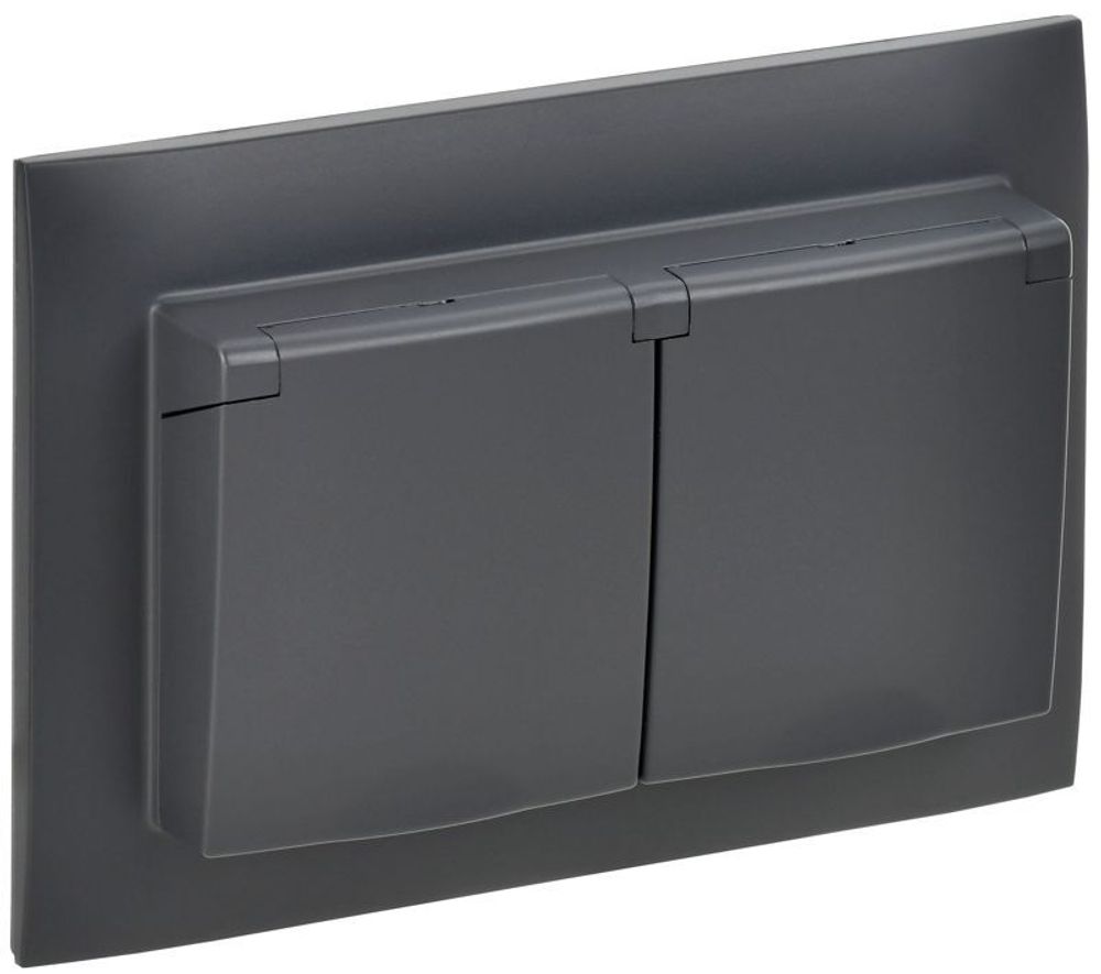 Розетка 2-м SKANDY 16А IP44 с крышкой в сборе SK-R12T титан IEK SK-R26-16-44-K48-F Розетка 2-м SKANDY 16А IP44 с крышкой в сборе SK-R12T титан IEK SK-R26-16-44-K48-F