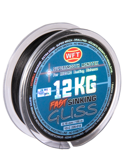 Леска плетёная WFT KG GLISS SINKING Black 150 м, 0.18 мм