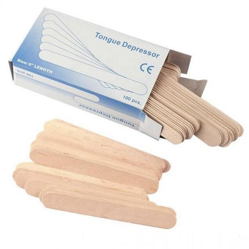 Шпатель деревянный в коробке, 100 шт.