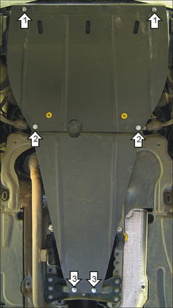 Защита картера Двигателя, КПП. 2 мм, Сталь. для Mercedes C-class 2000-2007 MOTODOR.01219