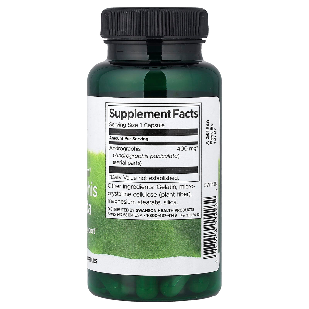 Swanson, Full Spectrum®, андрографис метельчатый, 400 мг, 60 капсул
