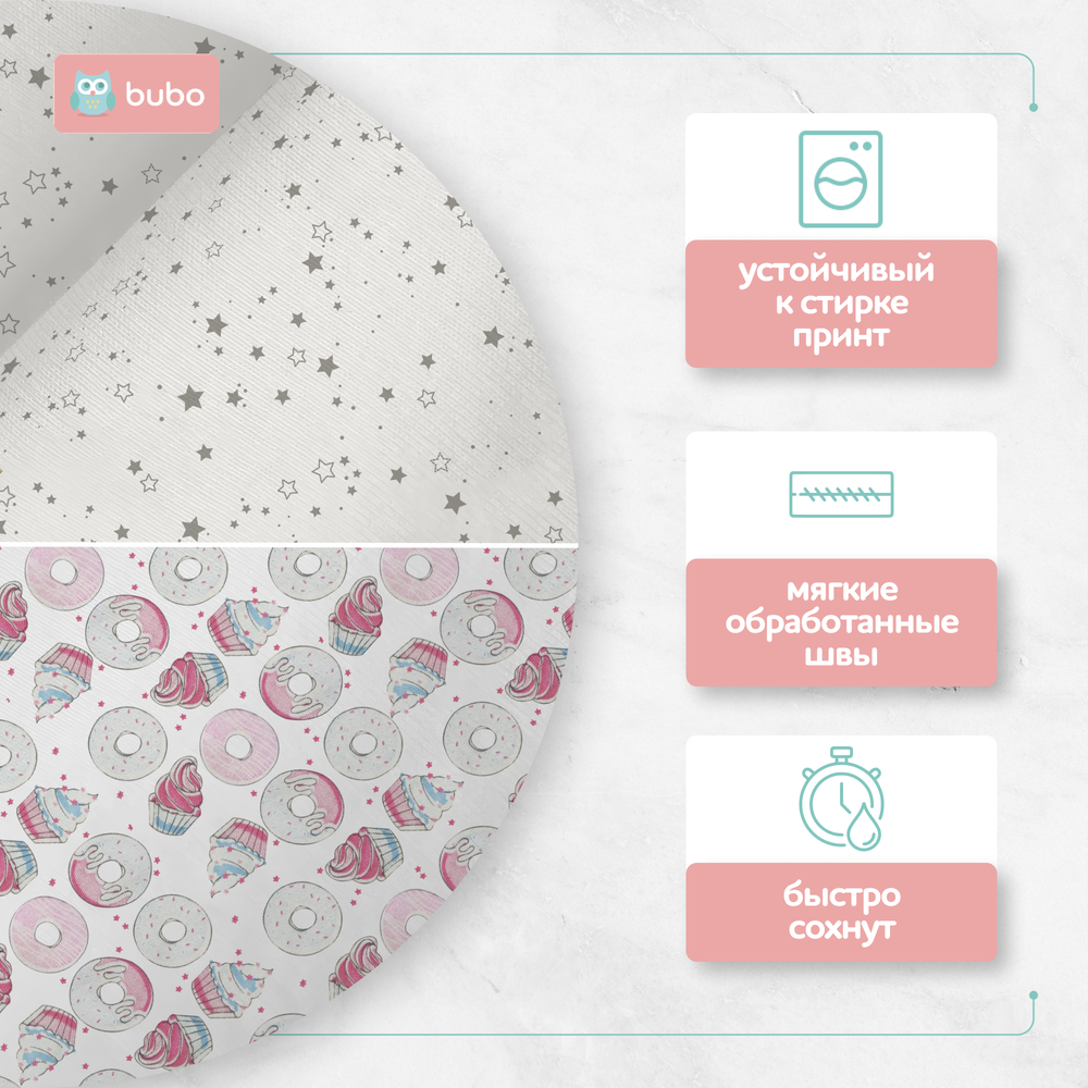 Пеленка текстильная BUBO BABY "SOFT" 100х120 см, кулирная гладь, 2 шт