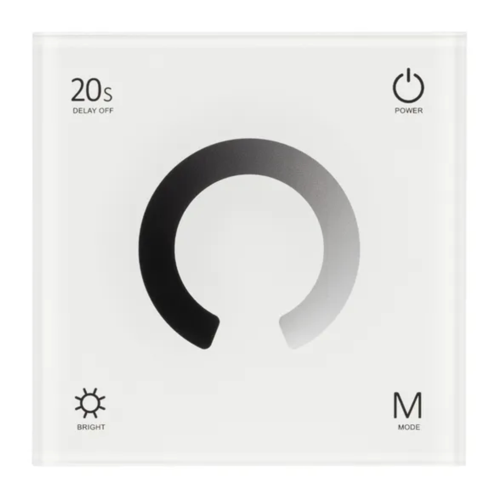 Панель SMART-P4-DIM-G-IN White (12-24V, 4x3A, Sens, 2.4G) (Arlight, IP20 Пластик, 5 лет) 034774