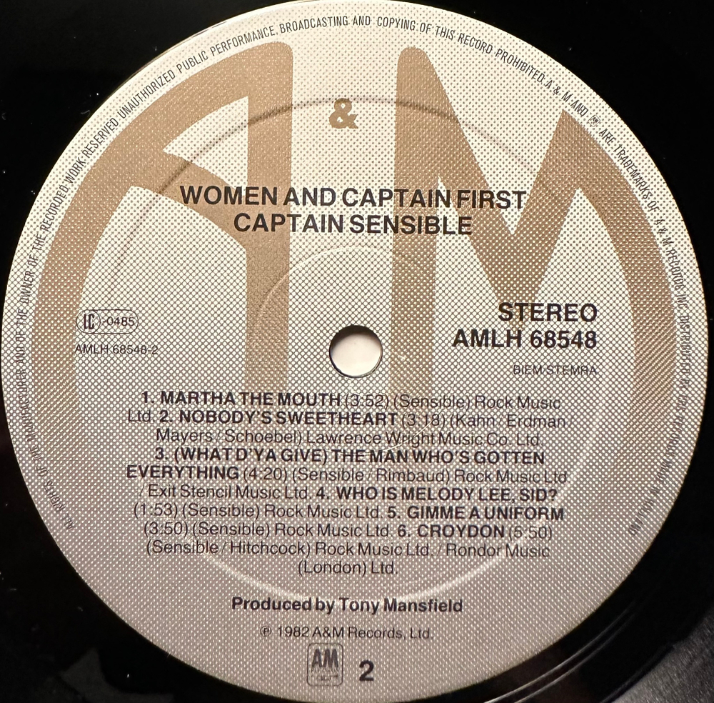 Captain Sensible - Women And Captains First (Голландия 1982г.)