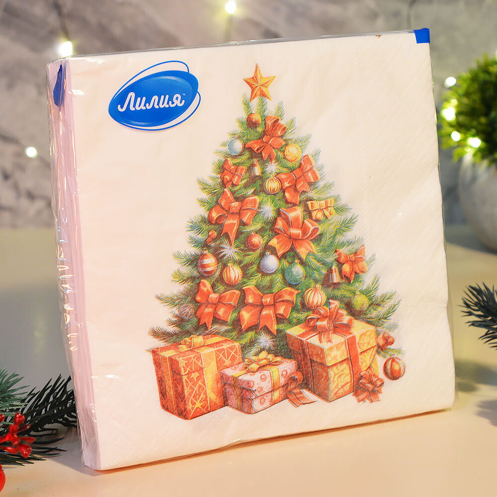 Салфетки 33*33см 20 листов 2-слойные "Краса"