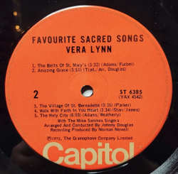 Винтажная виниловая пластинка LP Vera Lynn With Mike Sammes Singers Favourite Sacred Songs (Canada 1968)