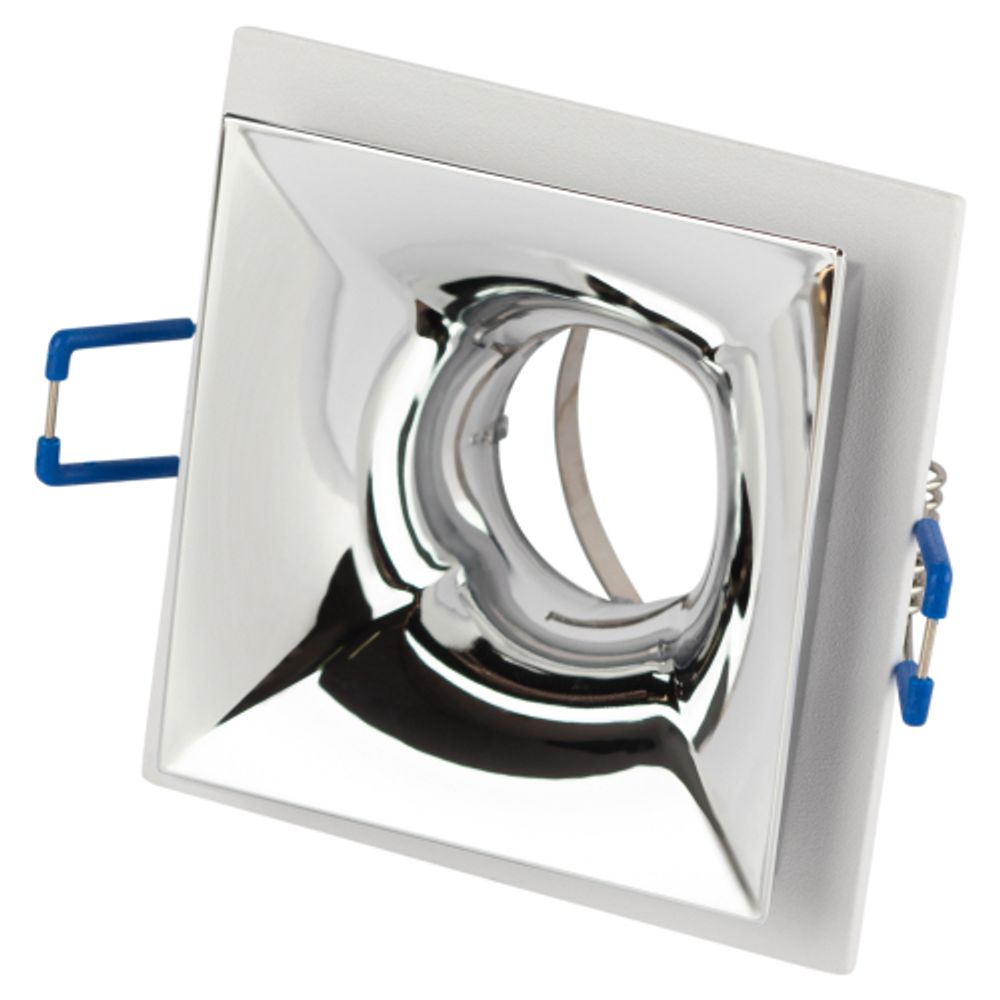 Светильник встраиваемый декоративный ЭРА KL102 WH/CH под лампу MR16 GU5.3 белый/хром