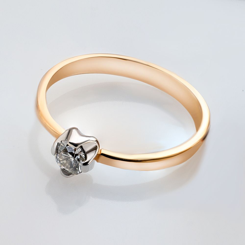 Кольцо из белого золота 585 пробы с бриллиантом