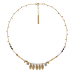 Колье Franck Herval, Palma, с лунным камнем, жемчугом, халцедоном. лазуритом, лабрадоритом и кристал