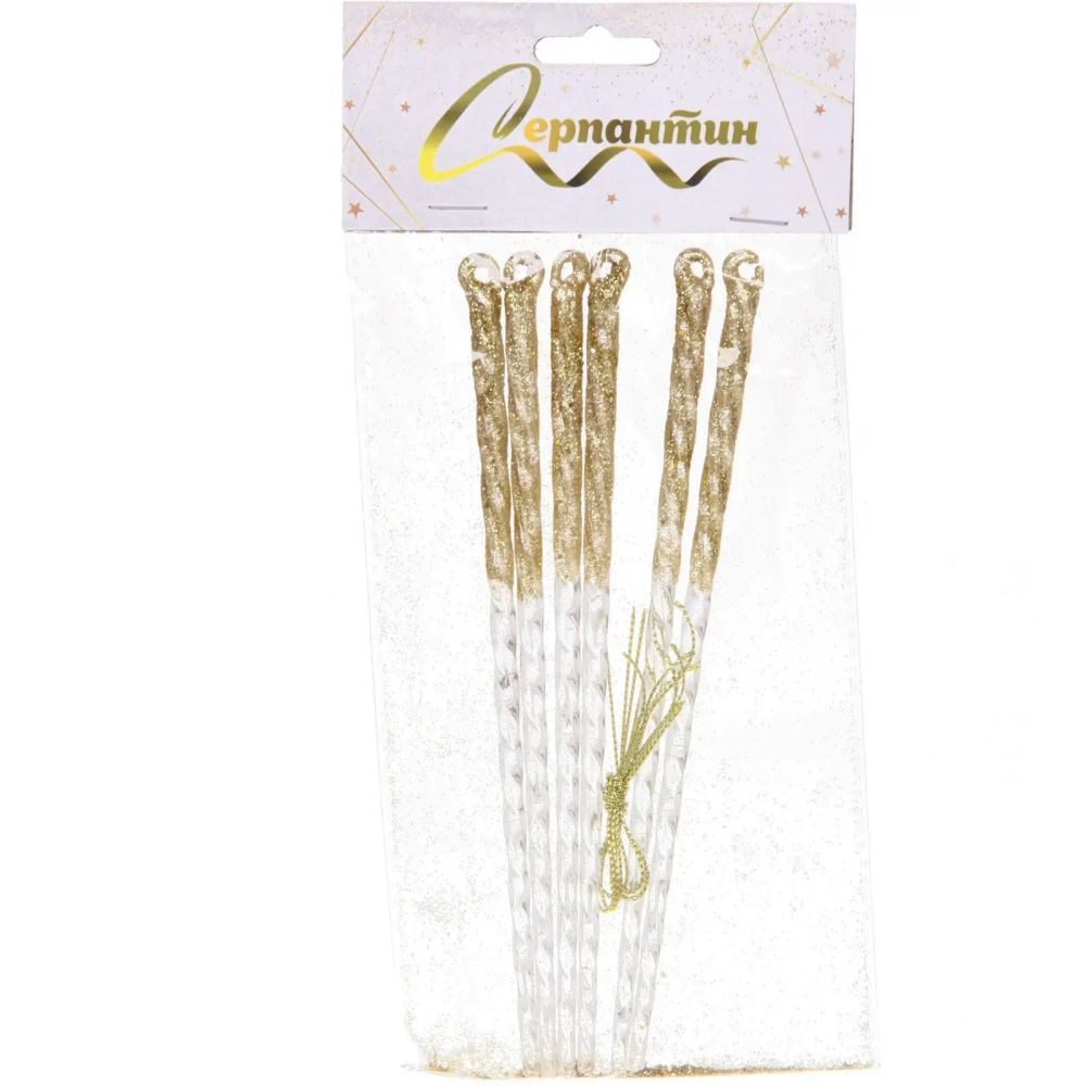 Подвеска «Снежный хрусталь» 18 см (набор 6 шт), Золото