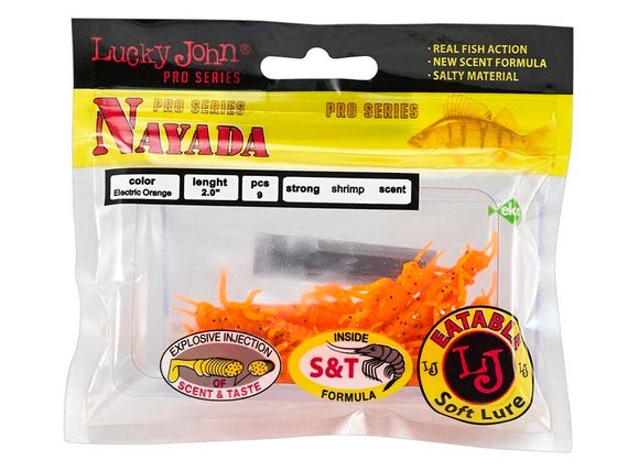 Твистеры съедобные LJ Pro Series NAYADA (4,5 см), цв. 036, 9 шт.