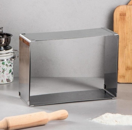 Форма металлическая прямоугольник, раздвижная, H 10 см, 18-32 х 26-50 см