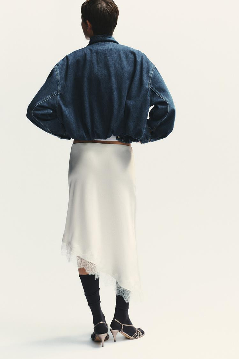 ZARA ДЖИНСОВАЯ КУРТКА TRF, СИНИЙ