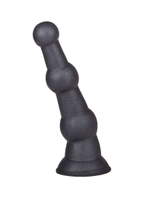 Анальная пробка платинового цвета с изгибом - 15 см. (Цвет: черный)