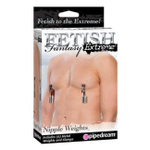 Зажимы на соски с грузиками Nipple Weights (Цвет: серебряный с черным)