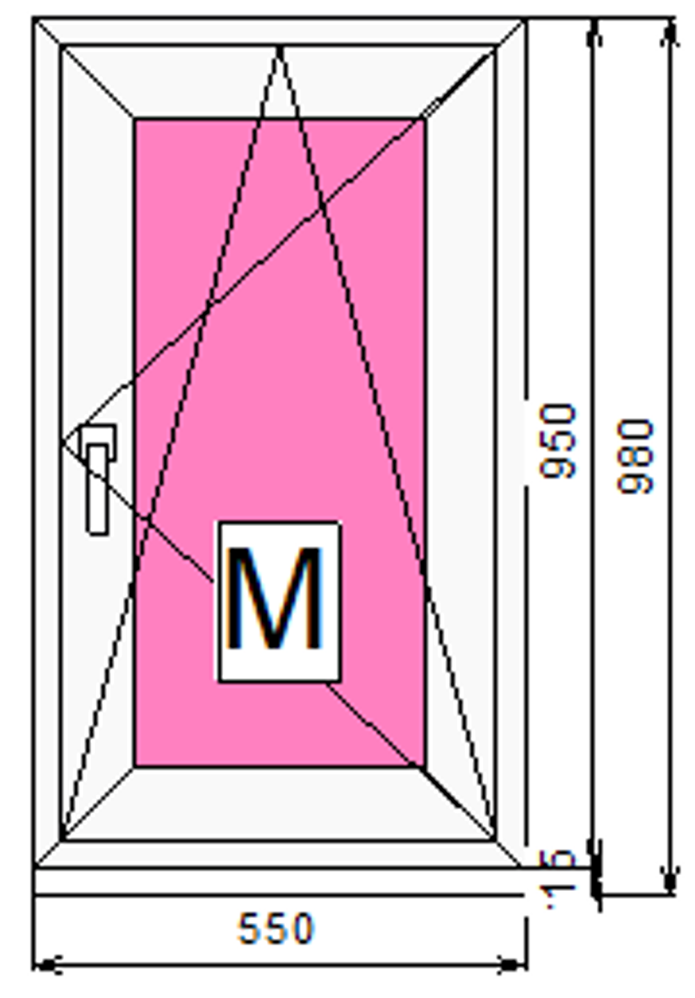 Пластиковое окно 950 х 550 ТермА Эко + Москитная сетка