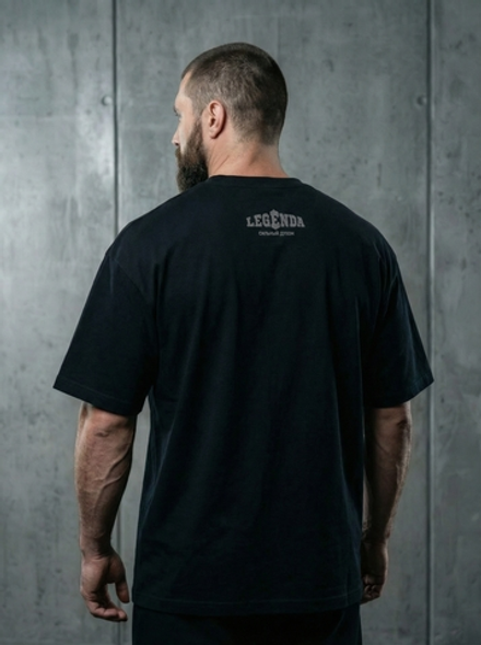 Футболка оверсайз хлопковая мужская LEGENDA Logo Сильный духом