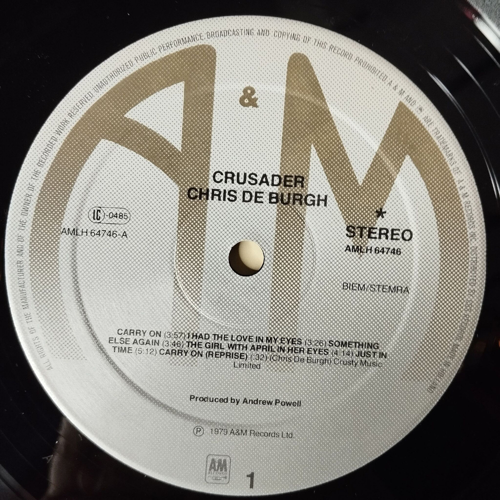Винтажная виниловая пластинка LP Chris de Burgh Crusader (Holland 1979) Just In Time