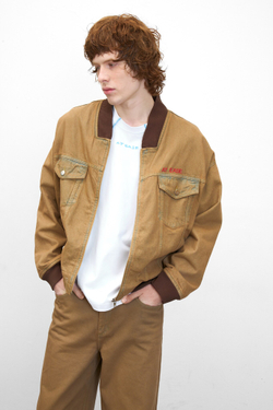 Бомбер DENIM JACKET бежевый