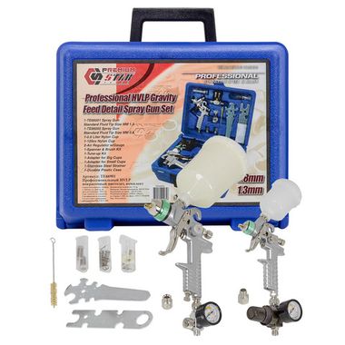 TE66901, Профессиональный HVLP покрасочный пистолет, комплект (сопло 0.8 мм, 1.3 мм), Тайвань Stab TE66901