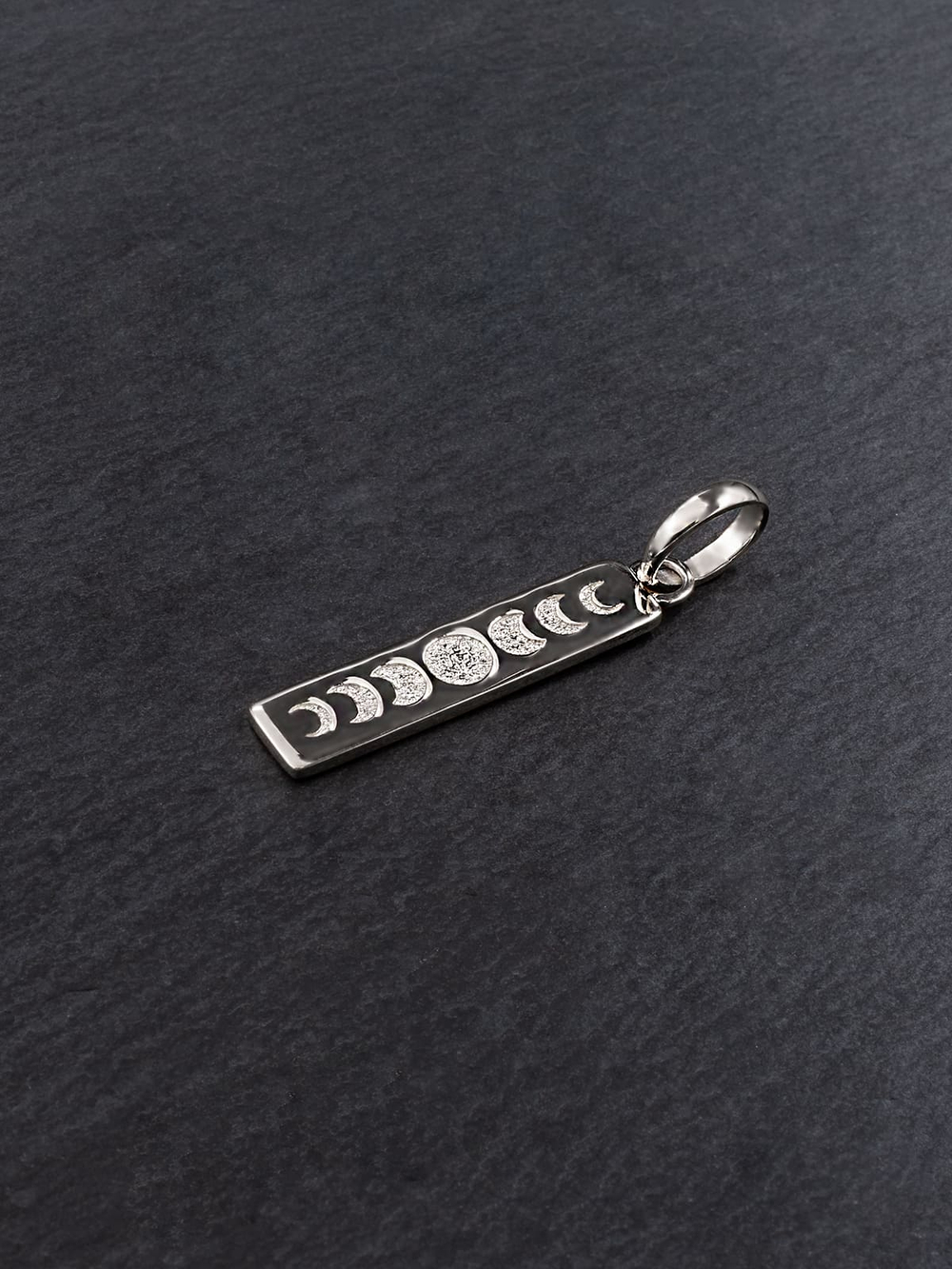 Кулон прямой с Фазами луны из серебра