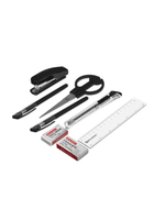 Канцелярский набор "Микс" BRAUBERG, 11 отделений, вращающееся основание, черный/синий