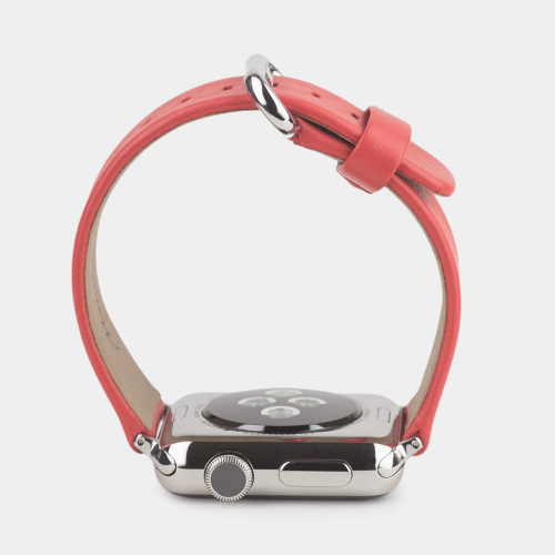 Ремешок для Apple Watch 40/41/42 mm из кожи теленка, кораллового цвета
