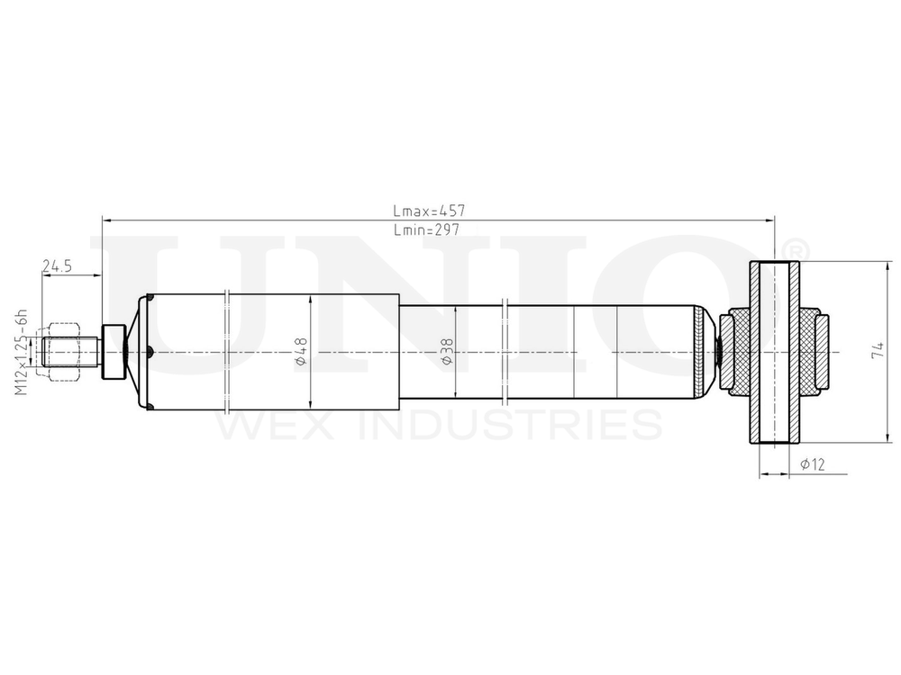 Амортизатор газовый задней подвески UNIO SAB-10646