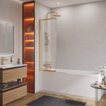 Душевая шторка на ванну CEZARES SLIDER-FIX-VF-11-90/150-C-BORO с фиксированным креплением одной створки