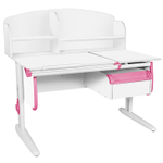 Растущая парта Дэми СУТ 25 с задней полкой СУТ.34.390 и навесной тумбой (1200×880 мм)