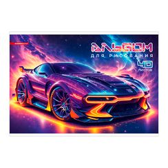 Rəsm albomu \ Альбом для рисования 40 листов Неоновая машина